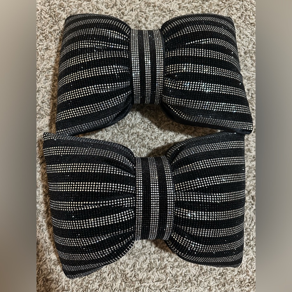 Bling Car Head Rest Pillows Rhinestones Bowknot